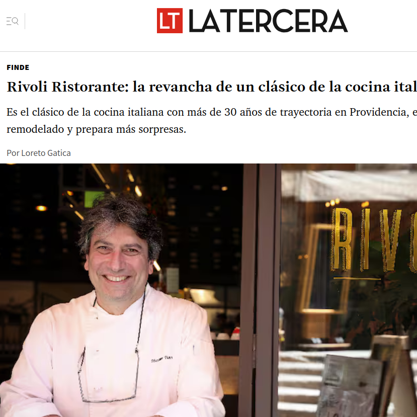 La Tercera destaca la revancha de Rivoli: un clásico italiano que sigue conquistando Santiago